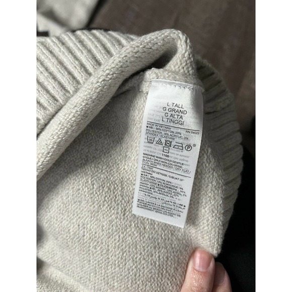 Old Navy Mens Pullover Sweater Tall Large Beige Holiday Style K8 - Picture 4 of 7
